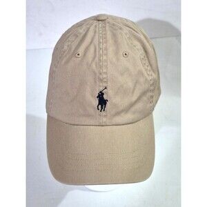 Polo Ralph Lauren Men's One Size Cotton Chino Adjustable Ball Cap Beige Blue